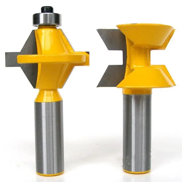2pcs 1/2 Shank 120 Degree Carbide Woodworking Tenon Cutters Milling Cutter Set Miter Router Bits Glue Joinery ODM Customized