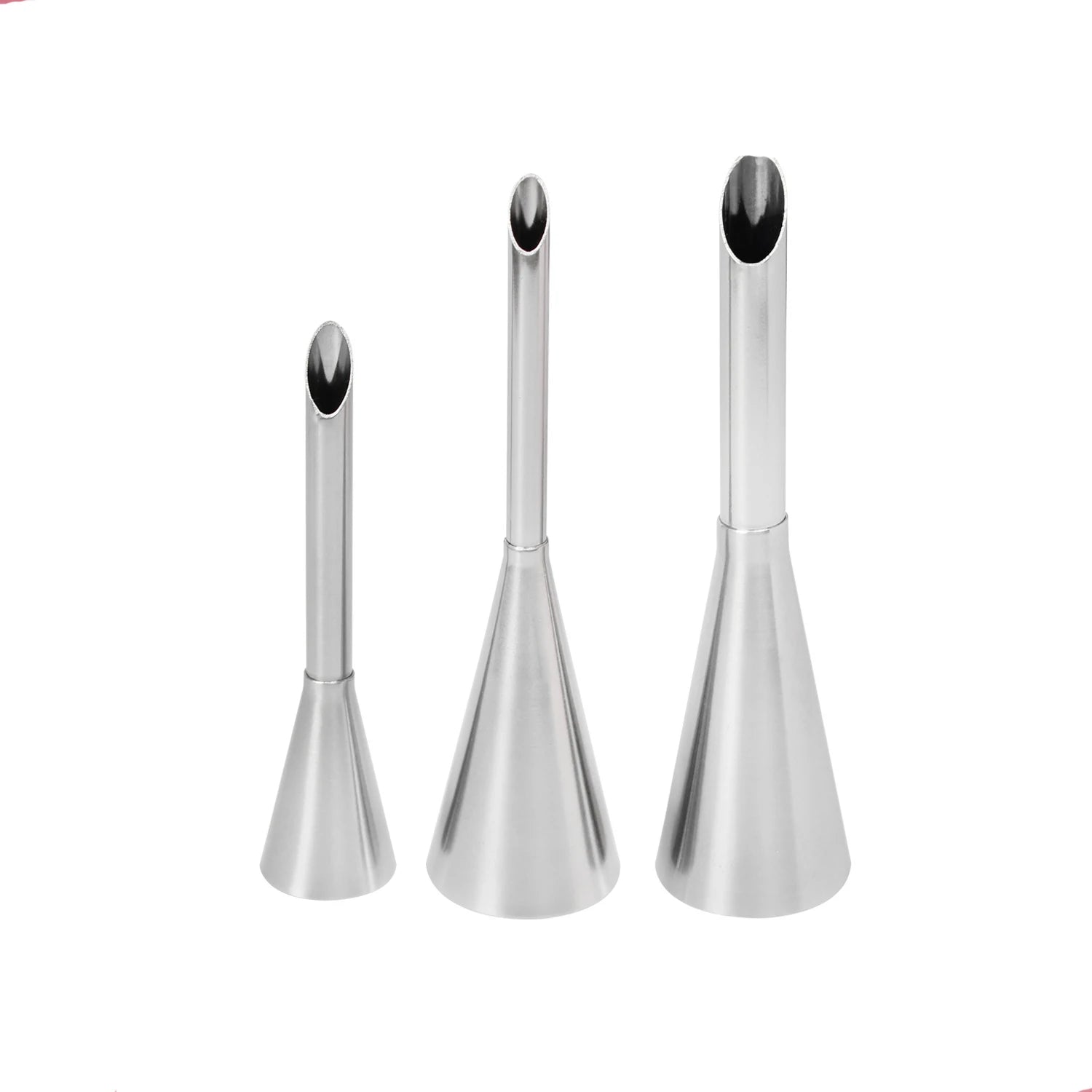3 Pieces Silver Stainless Steel 304 Cream Icing Piping Nozzle Tips Cake Tools Easy Clean Eco-Friendly OPP Bag