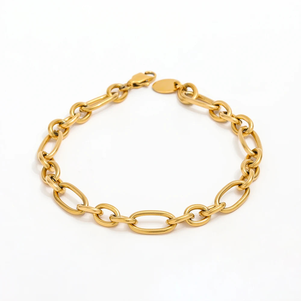 Fenny PVD Plated Tarnish Free Versatile Charm Link Chain Bracelet Tarnish Free for Women Stainless Steel Jewelry Wholesale
