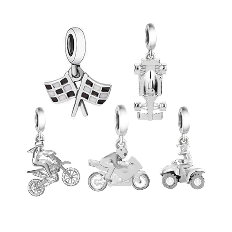 Fit OriginalPan Charms Bracelet Bead 925 Sterling Silver Dirt Bike Motorcycle for Women Jewelry Making Trade Assurance S925