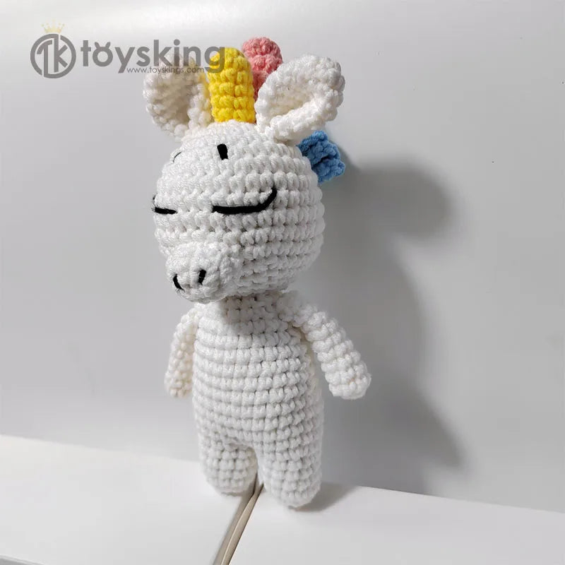TK Unicorn Stuffed Animal Plush Toy Kawaii Soft Amigurumi Crochet Dolls Private Label Unisex Kids Gifts for 5-7 Years PP Cott