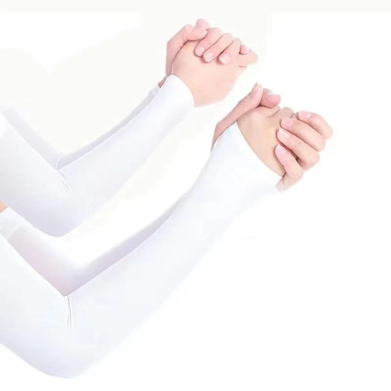 Cooling Ice Silk Arm Sleeves Uv Protection Hand Cover Outdoor Compression Skin Friendly Breathable Sunscreen Arm Sleeves