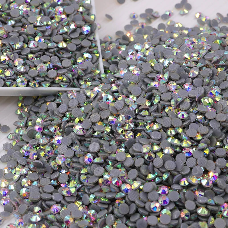 Wholesale 1440pcs Crystal AB Hot Fix Flatback Rhinestones  SS4 SS6 SS8 Loose Hotfix Glass Rhinestones for Dress