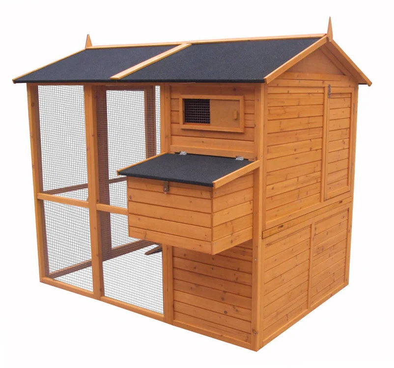 XPT058 Large Size Natural Color Wooden Pet Cage Outdoor Farm House Chicken Run for Big Chickens Waterproof Chicken Coop