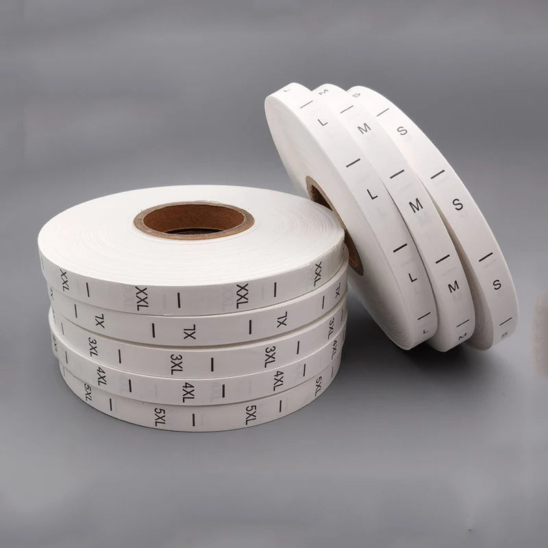 One Roll 3000pcs 8XL Ready Style Woven Knitted Jacquard Ribbon Custom Hem Label High Density Embroidery Wash Care Woven Label