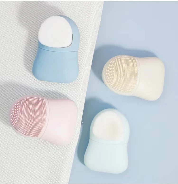 Custom logo Exfoliating Professional Facial Cleansing Silicone Makeup Face Cleaner Brush with Soft Hair  Skin Care