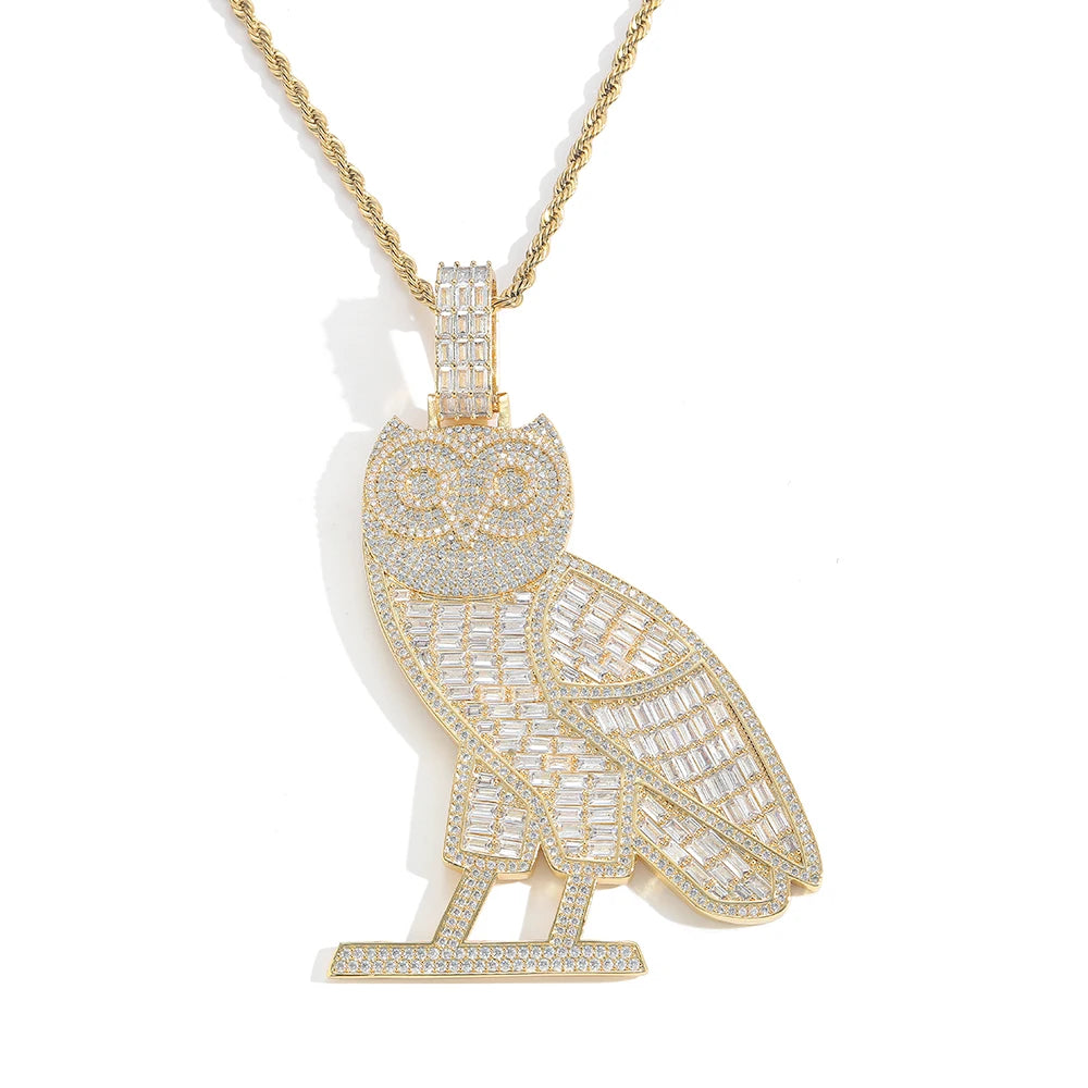 CN450 Brass Cubic Zircon Pendant Rock Style Necklace for Men and Women