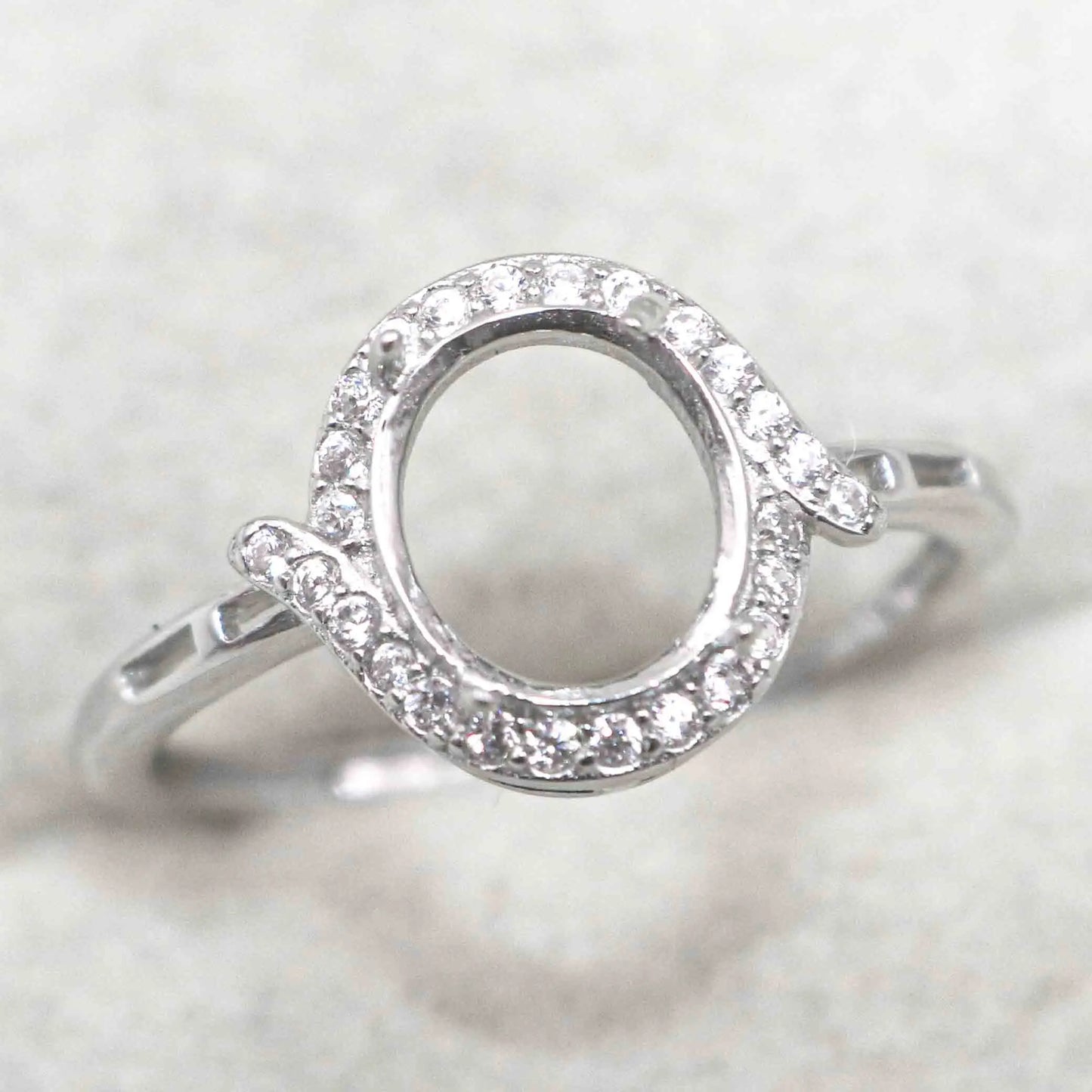 Sterling Silver 7*8/8*10mm Semi Mount Ring Frame Empty Blank Support Claws Setting S925 Base Without Center Stone DIY for Inl