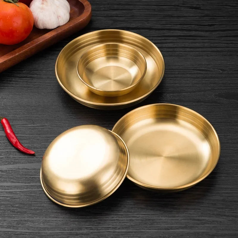 Sauce Dish Stainless Steel Food Bowl Seasoning Plate Dining Decorative Serving Household Tableware