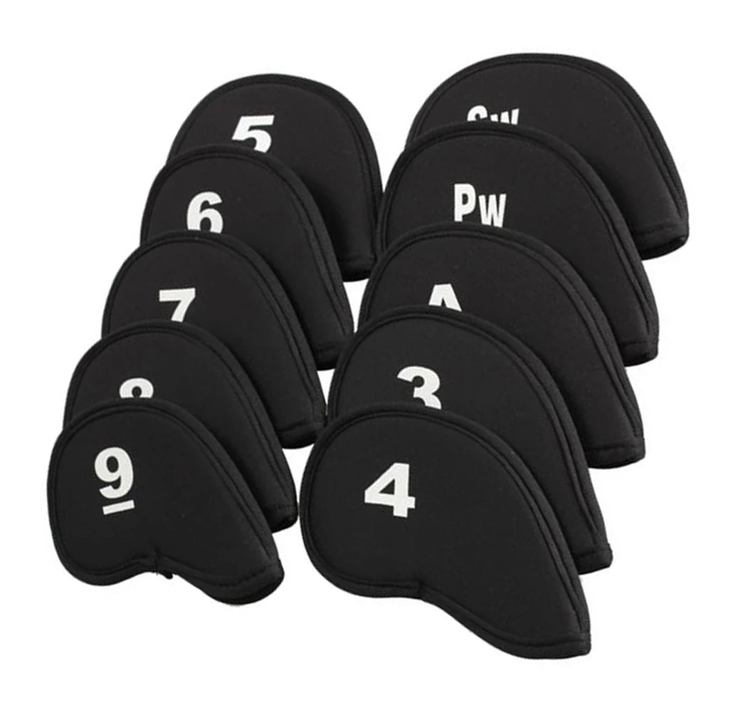 Wholesale 10Pcs/set Golf Iron Head Covers Soft Cloth Material Red/Black/Blue Golf Club Protective Accessories