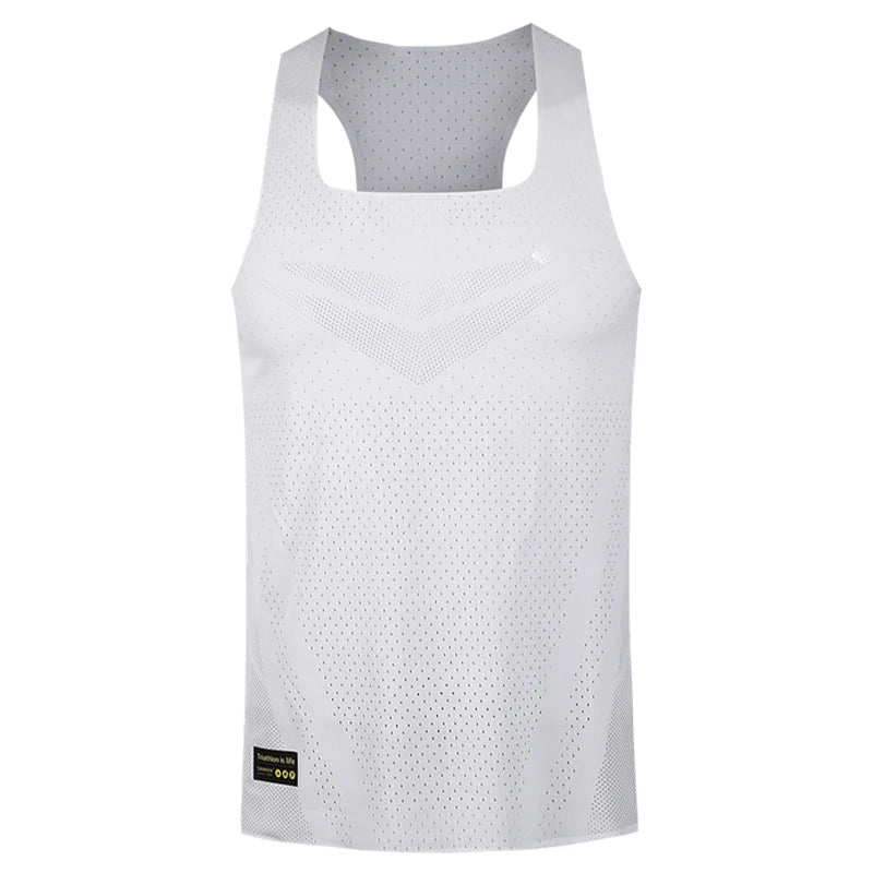 Vintage Knitted Breathable Sports Running Marathon Vest Tank Top Quick Dry Race Singlet