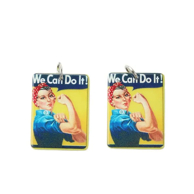 Goth Mushroom Power Woman Charms Cartoon Jewelry Findings for DIY Making