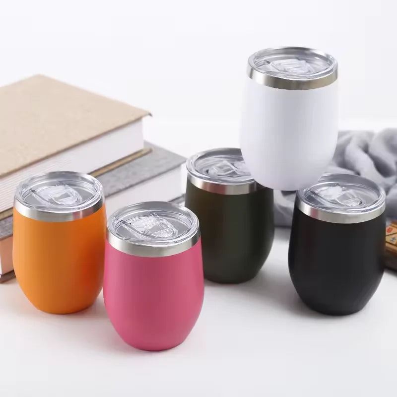 Custom 12oz Double Wall Coffee Mug Vacuum Freely Lasering Reusable Stainless Steel Coffee Cup