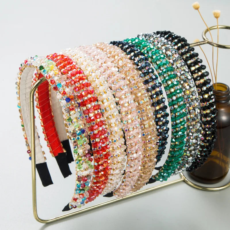 Fashion Handmade Crystal Headband Colorful Elegant Rhinestone Beads Hairband Women Hair Accessories