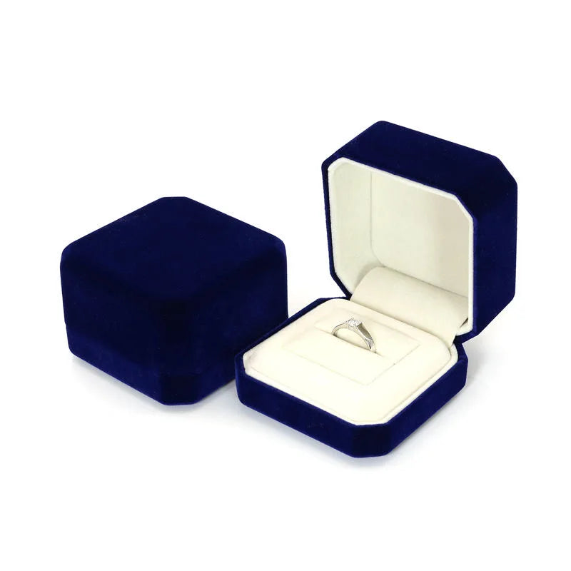 Customized High-quality Blue Velvet Ring Box Earrings Necklace Jewelry Box Velvet Ring Box