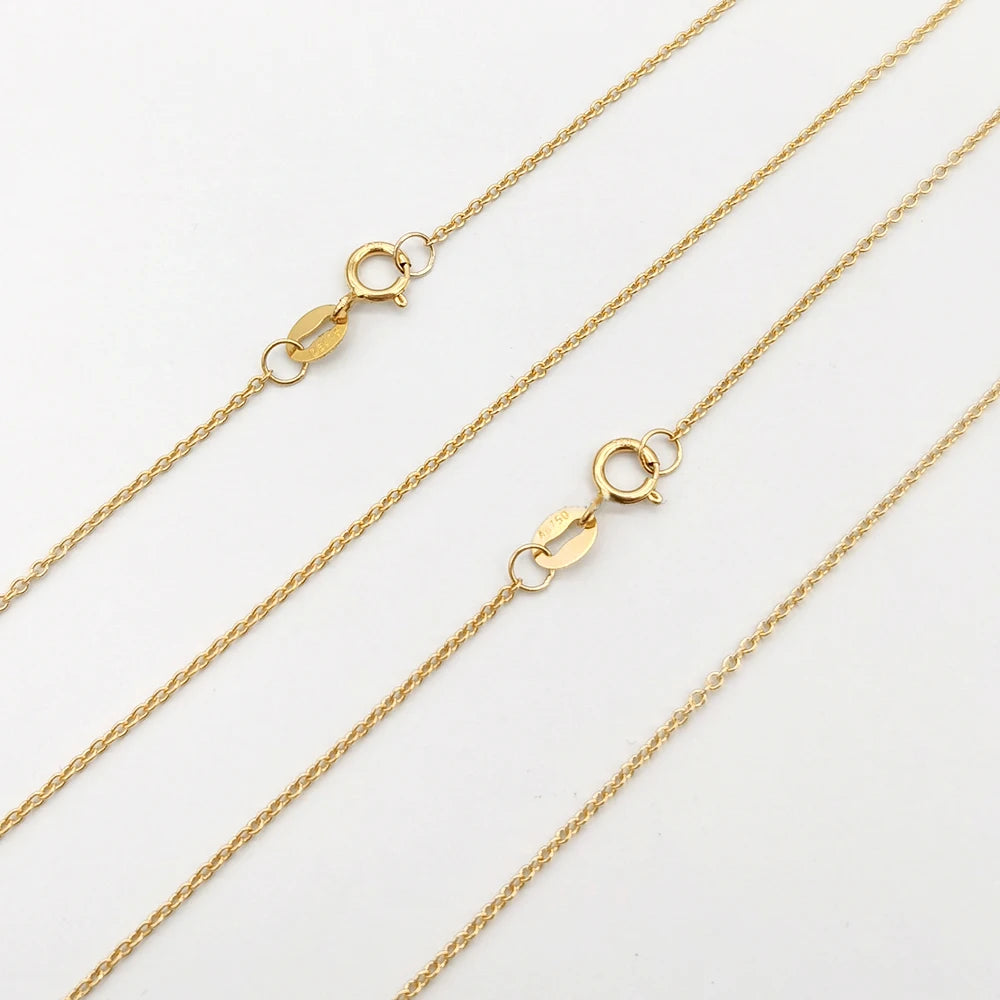 New Arrival 14K 18K Solid Real Cable Chain Necklace Jewelry for Women Men Jewelry Cable O Chain for Gift
