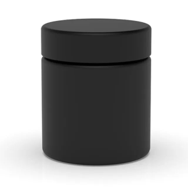 Custom Painted 2oz 3oz 3.5g 4oz 5oz Child Resistant Matte Black UV Jar Flower Packaging Glass Jar with Black Plastic Screw Li