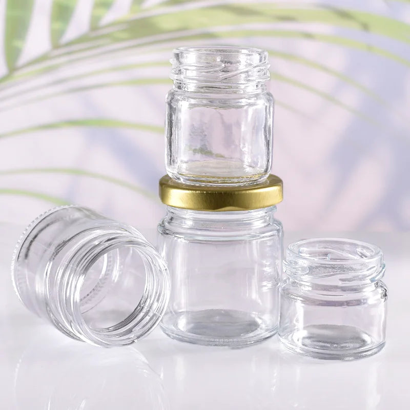 Food Grade Honey Container 70ML Small Round Glass Jam Jars Glass With Red Screw Cap Storage Pickles Jar for Food