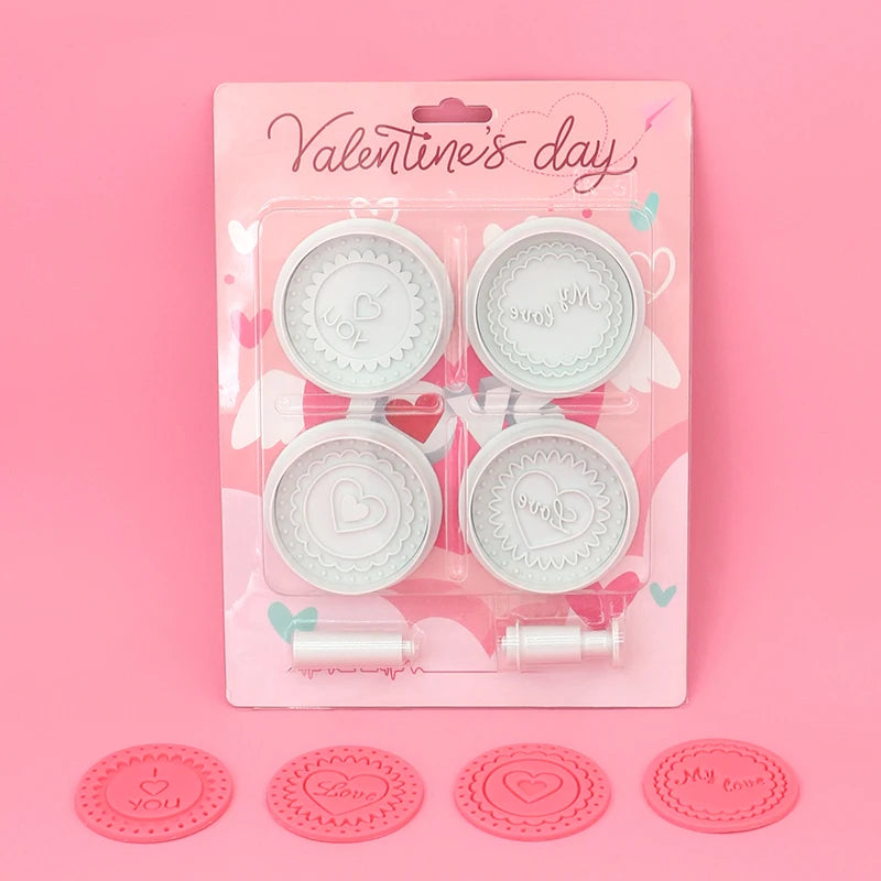 2024 Plastic Cookie Cutter Molds Cake Decorating Tool Valentine's Day Series Spring Mold Baking Molds for Cookie Making
