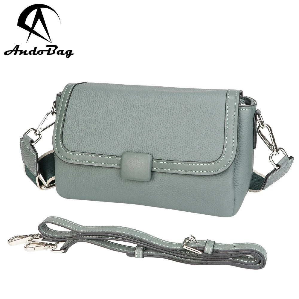 AndoBag Genuine Leather Crossbody Bags for Women Large Capacity Underarm Shoulder Bag with Double Shoulder Straps 1615