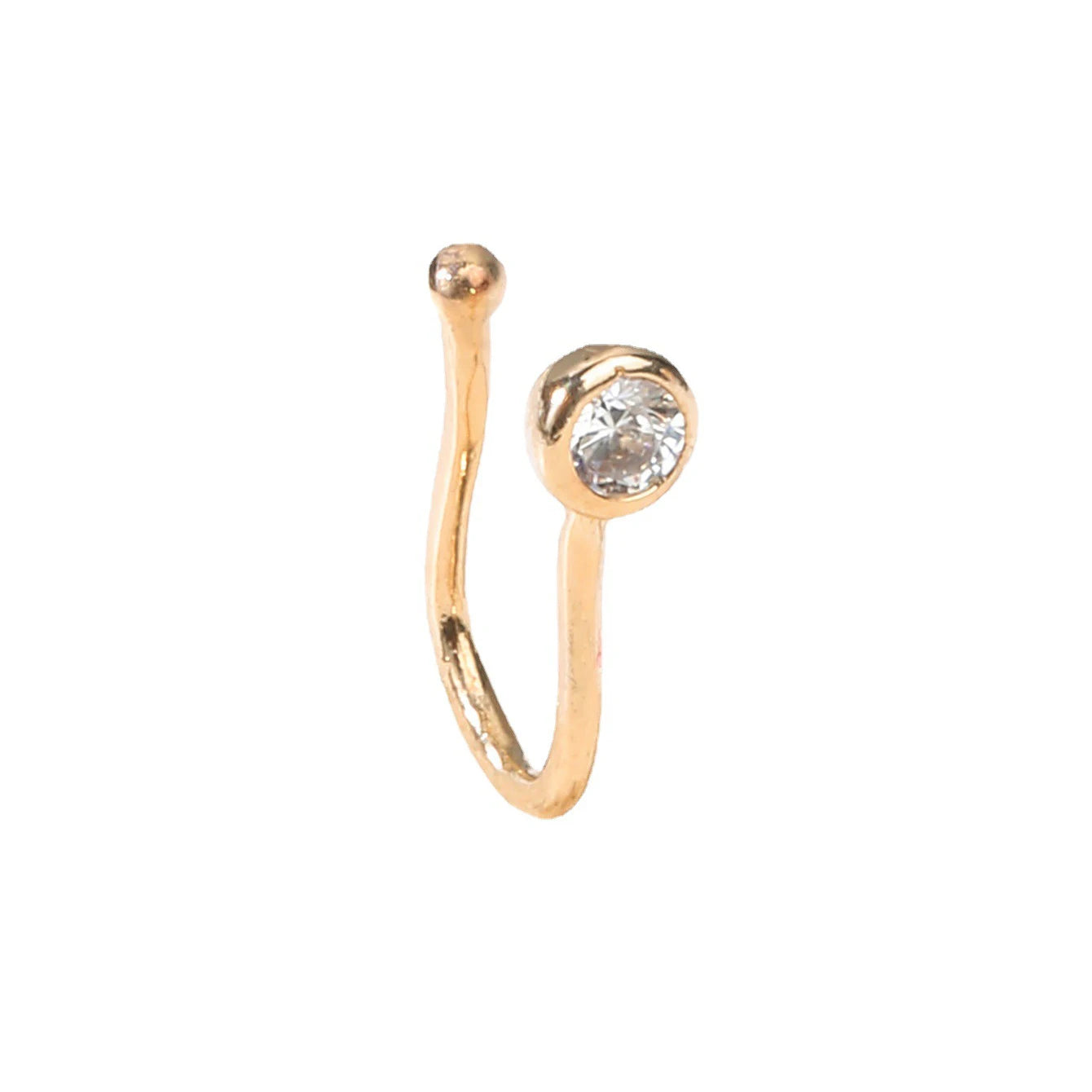 Hot Creative Gold Plated Rabbit Turtle Nose Ring Ornaments U-Shaped Copper Insert with Zircon Snowflake Star Crown Non-Pierci