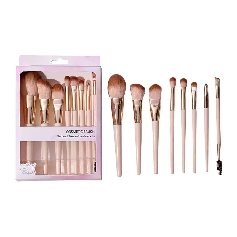 8Pcs Synthetic Foundation Brush Blending Face Powder Blush Make up Brushes Kit Makeup Brush Set With Gift Package