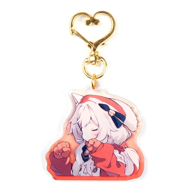 Custom Design UV Printing Lightweight Kawaii Cute Clear Cartoon Anime Epoxy Finish Acrylic Keychain Gradient Gift