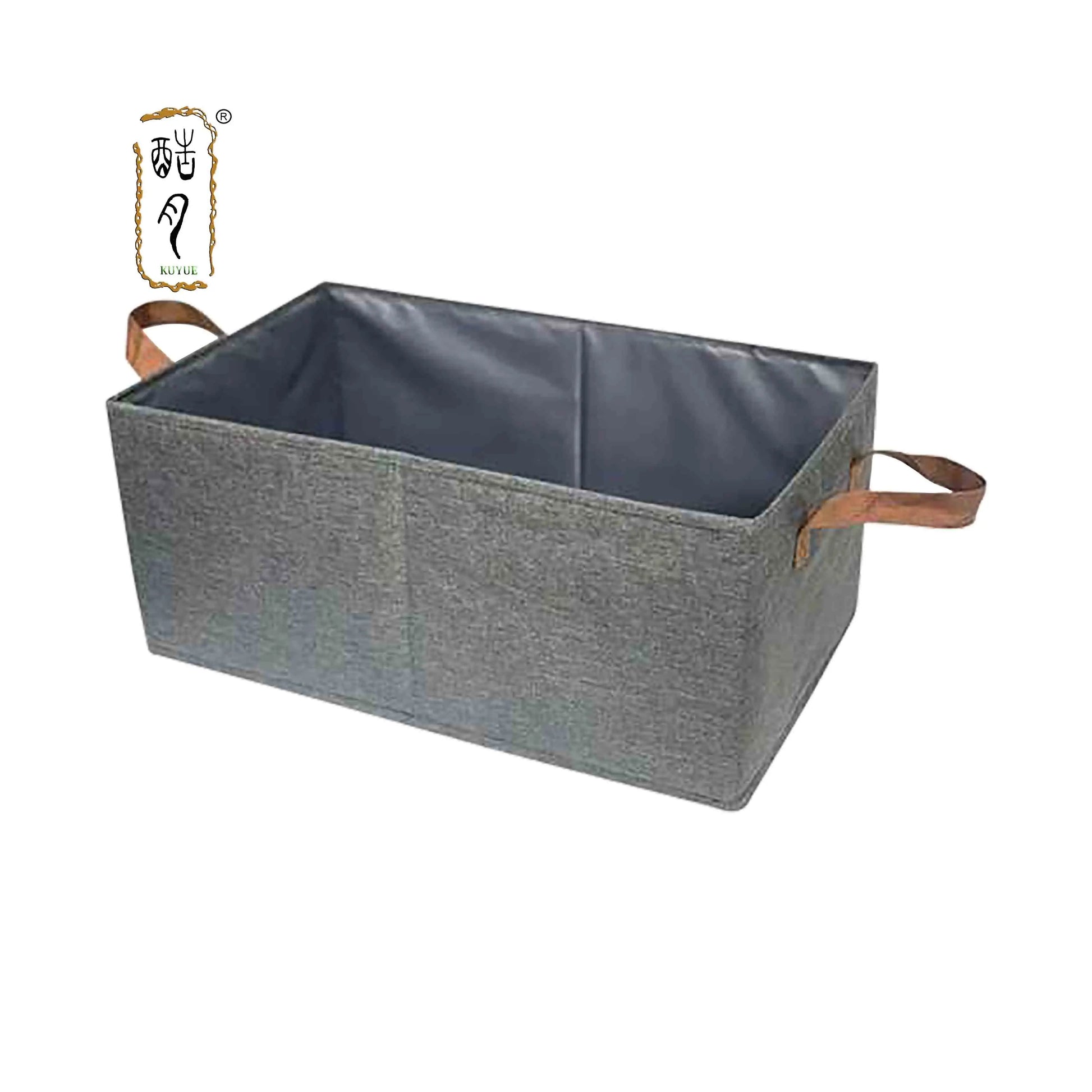KUYUE Storage Baskets for Shelves Closet Storage Bins Clothes Baskets Frame Closet Bins with Metal Cotton Foldable White Mode