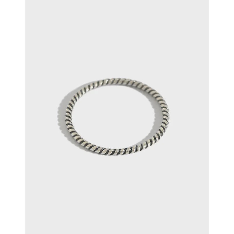 925 Sterling Silver Fashion Jewelry Rings Set Vintage Twist Women Rings Thin Stacking Wearing Rings for Girls Wholesale