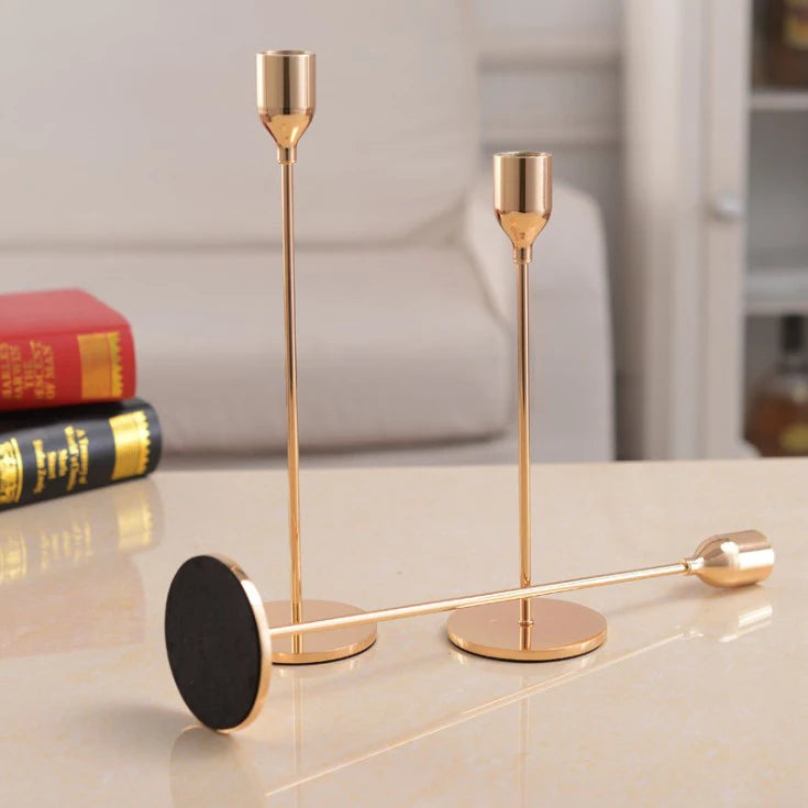 Tall Candles Base Candle Holder Candlestick Lamps Abstract Candle Holder Gold Nordic Metal LG20180104-4 Middle Size 29cm 50pc