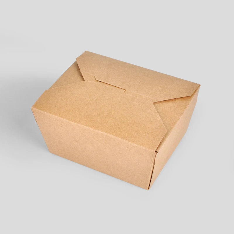 SenAng05 Disposable Takeaway Food Containers 2000ml Brown Kraft Paper Take Out Food Lunch Boxes