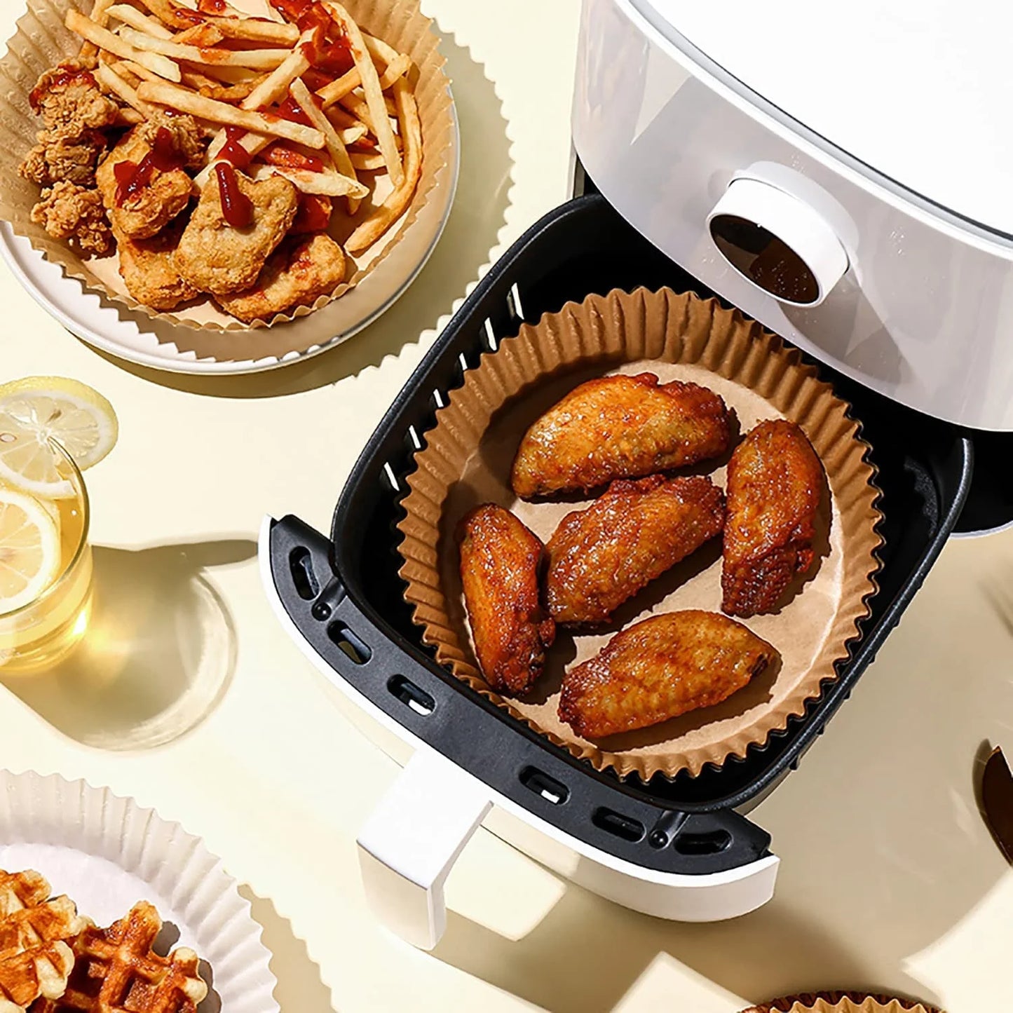Wholesale NEITAL Square High Temperature Resistant Grease Proof Disposable Food Paper Air Fryer Liners Custom Size Color Opti