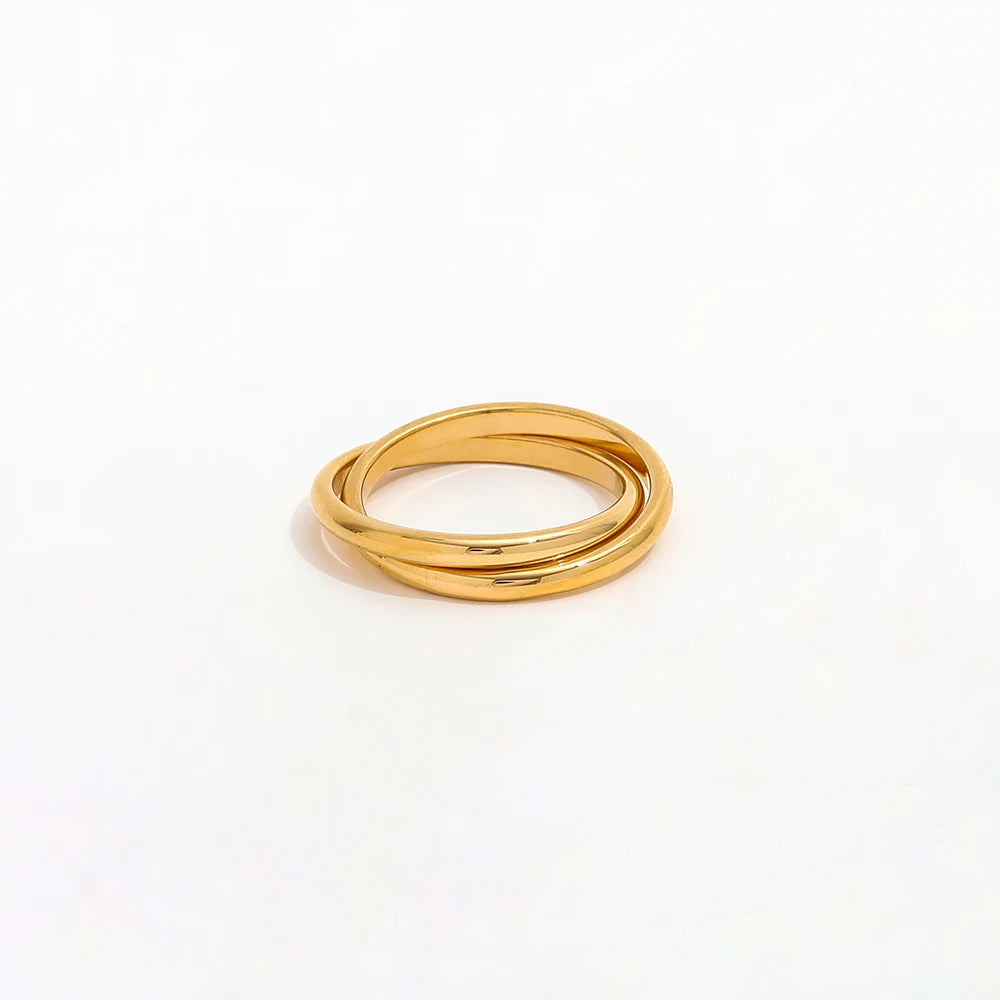 Fenny  18K Gold Plated Wholesale Drop Shipping Versaile Minimalist Cross Stainless Steel Finger Ring Trendy for Women