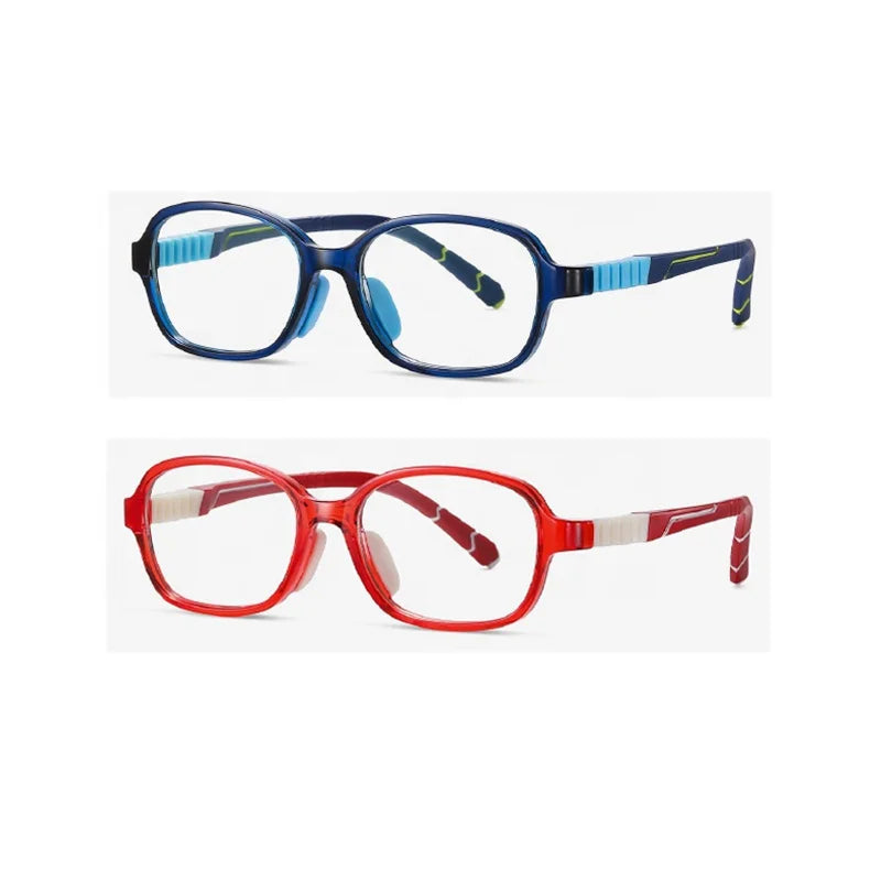 Kids 818 Ultra Lightweight TR90 Optical Frames Square-round Dual Colors Bendable Sport Style with Flexible Silicone Hinge