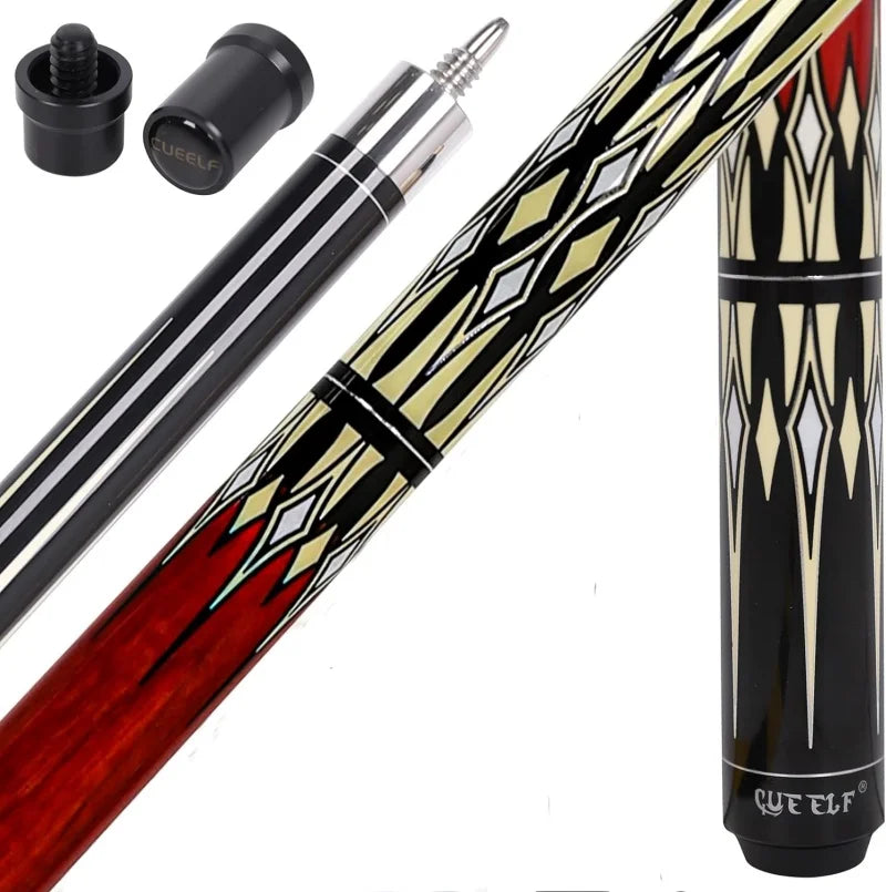 Cueelf 19.5-21 oz Canadian Maple Wood Pool Cue Stick Stainless Steel Joint 13mm Tip Size for Billiard and Pool Games
