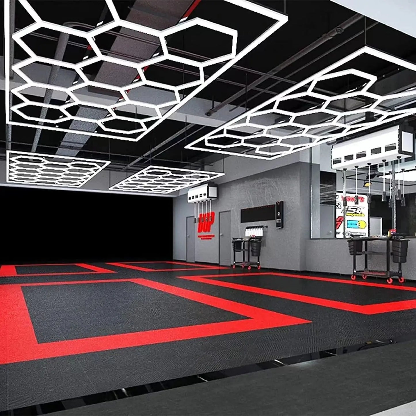 The Professional High Flux and Customized Hexagrid LED Lighting for the Car Wash Car Wash LED Detailing Light
