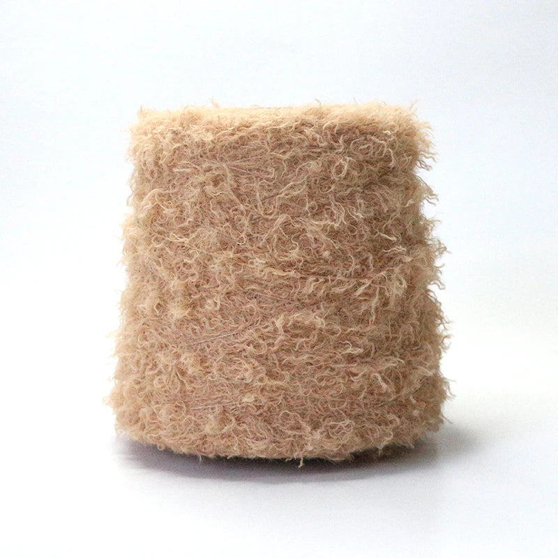 Wholesale 100% Polyester 1/2.8Nm Fur Yarn Teddy Velvet Crochet Fluffy Yarn for Scarf Hat DIY Hand Knitting   FY-HC4114