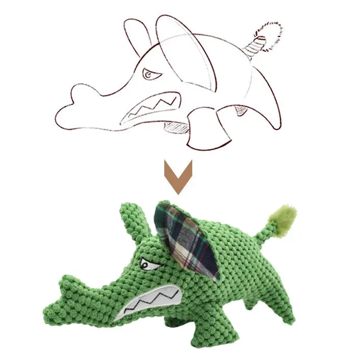 Wholesale Corn Pet Plush Squeaky Toys Cute Angry Resistant Chew Elephant Stuffed Animal Dog Toy for Sustainable Play