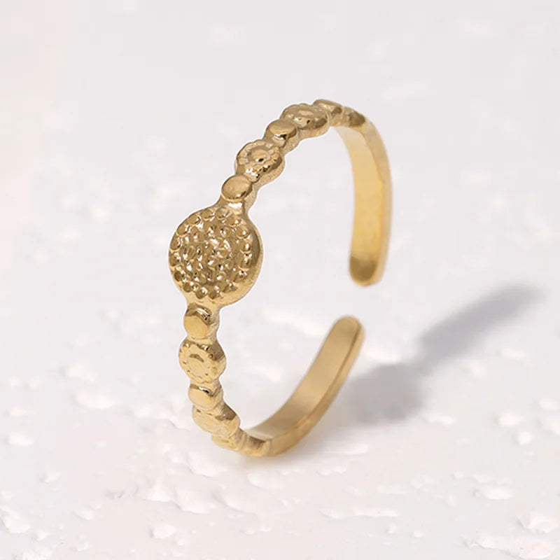 Beimai OEM Ring Retro Gold Silver Simple Stainless Steel Open Women's Ring