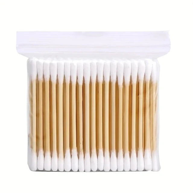 100Pcs/Pack Double-ended Cotton Swabs Women's Makeup Cotton Swab Tip Wooden Stick Nose Ear Cleaning Health Tool