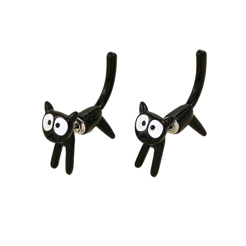 Rinhoo Japanese and Korean Creative Cute Cat Wears Earrings Personalized and Hangs Small Animal Earrings Wholesale