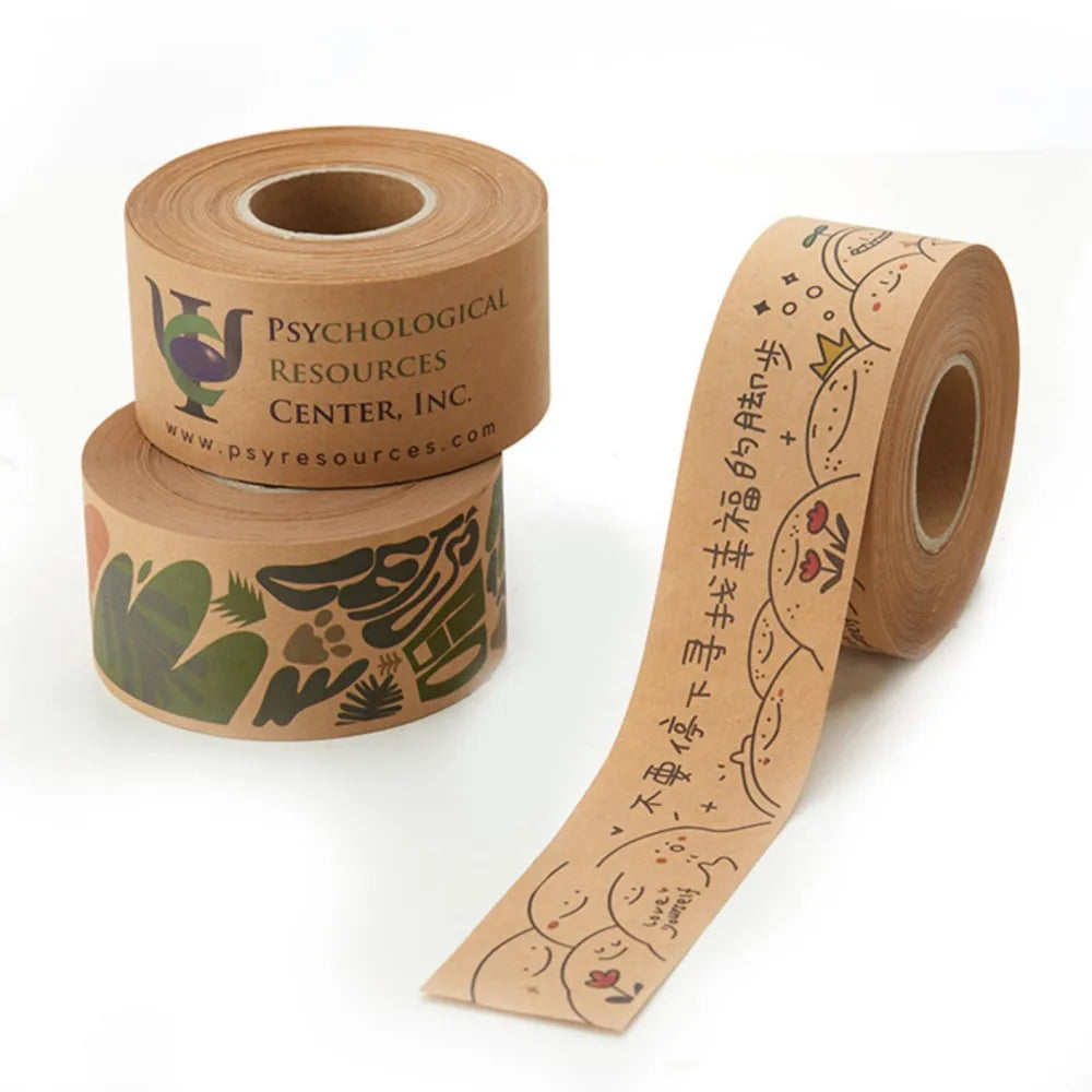 Acrylic Adhesive High Adhesion China Printing Logo Environmental Self Adhesive Waterproof Single Sided Kraft Paper Packing Ta