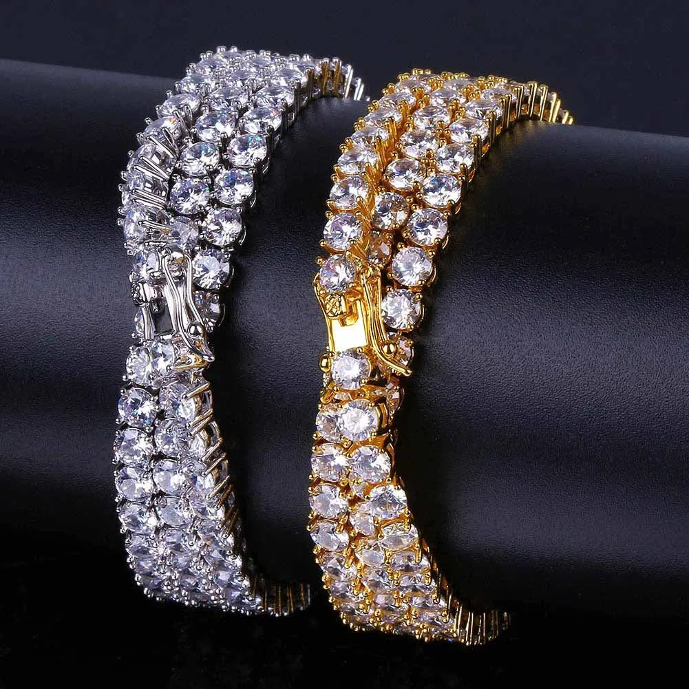 Hip Hop Style Iced Out Tennis Chain 18K Gold Plated 3mm/4mm/5mm Zircon Jewelry for Weddings Parties & Gifts
