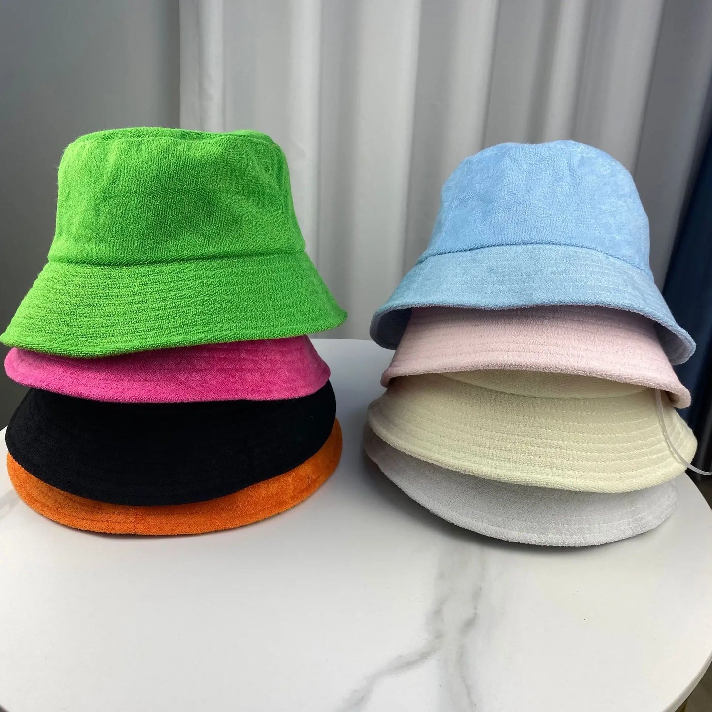 Unisex Luxury Bucket Hat Custom Hot Terry Cloth Toweling for Men Women Retro Streetwear Colors for Daily Casual Fishing Use