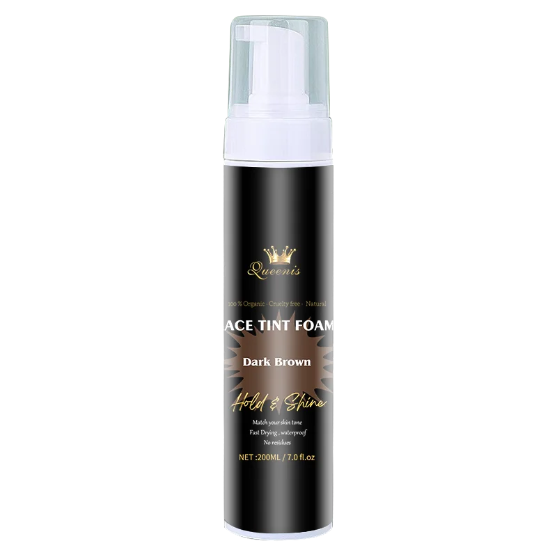 Queenis 4 Colors Long Lasting Color Waterproof Fast Drying Premium Natural Herbal 200ml Hair Styling Lace Tint Foam Match You