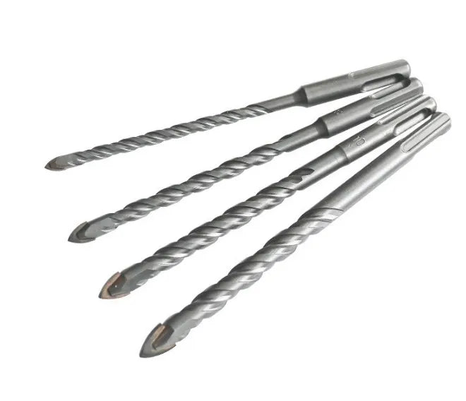 Evian SDS Plus Triangle Concrete Drill Bits Set 6/8/10/12mm YG6x Tip W Flute HRC48-52 160mm Masonry 40Cr Plastic Tube Model