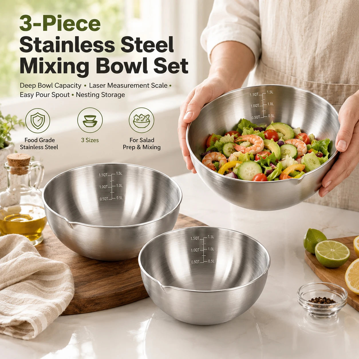 Hot Restaurant Smooth Oven Solid Durable Cooking Vegetable Food Grade Salad Bowls