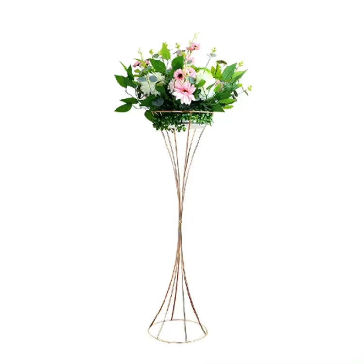HJ211127-1 Gold Metal Flower Centerpieces for Wedding Tables Floral Centerpiece Stand for Tabletop Event Party Birthday