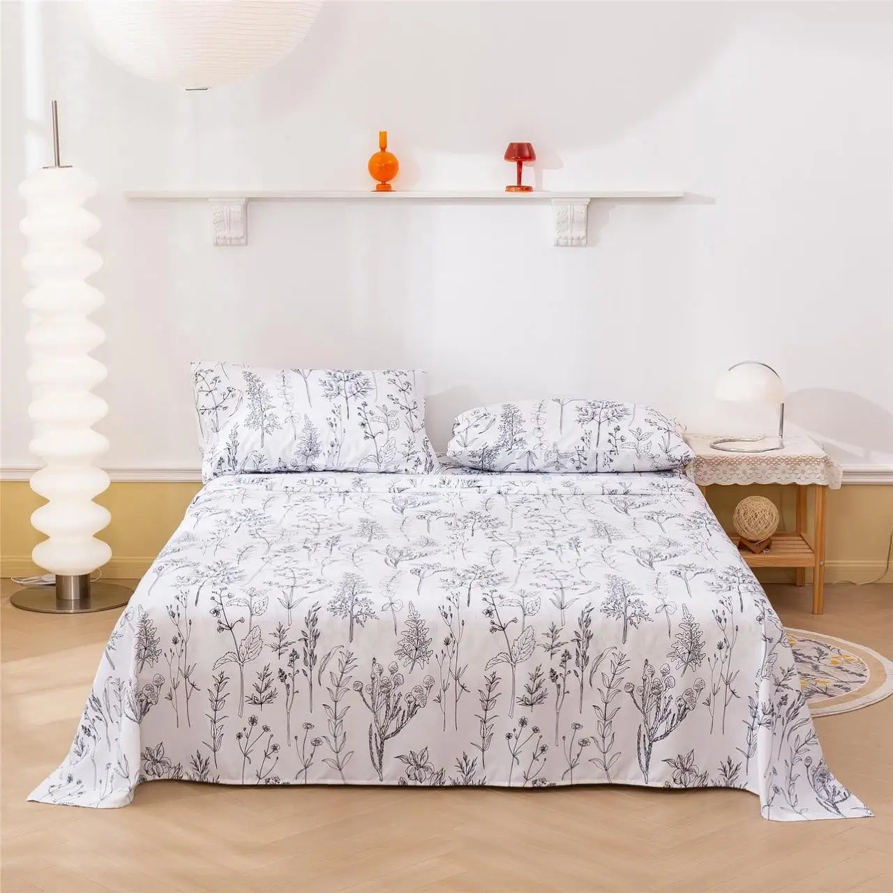 High Quality Plants Sublimation Sheet & Pillowcase Sets king Size Bed Sheet Set Microfiber Sheet Set