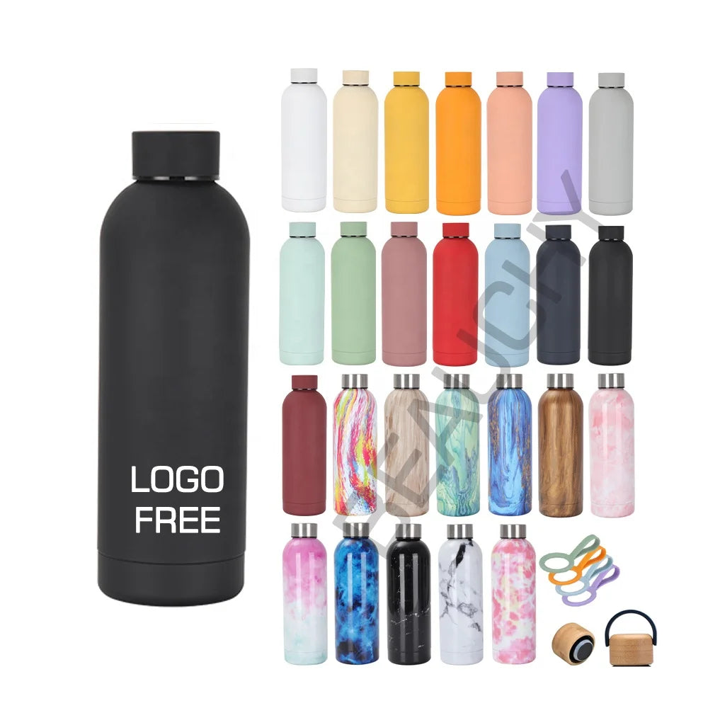 Double Wall Food Grade Vacuum Insulated Bottles Small Mouth 350ML 500ml 750ML Yoga Gym Stainless Steel Sports Water Bottle